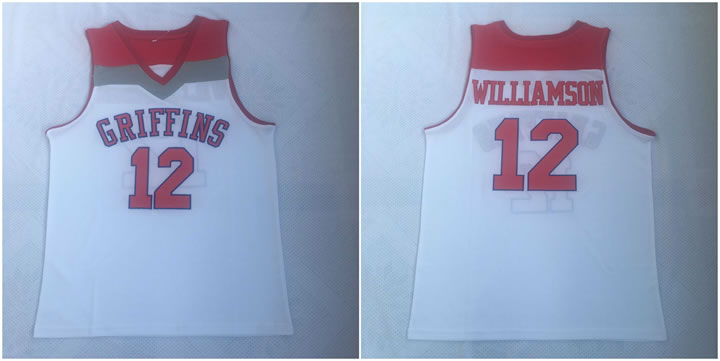 Spartanburg Griffins 12 Zion Williamson White High School Basketball Jersey,We sell and wholesale Spartanburg Griffins 12 Zion Williamson White High School Basketball Jersey on line form chian!